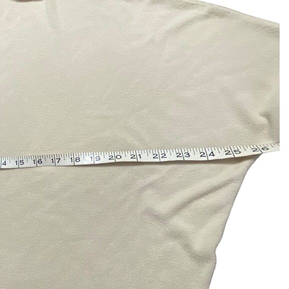 Express Women Cozy Mock Neck Faux Leather Long Sleeves Cream Sweater Medium - Picture 10 of 11